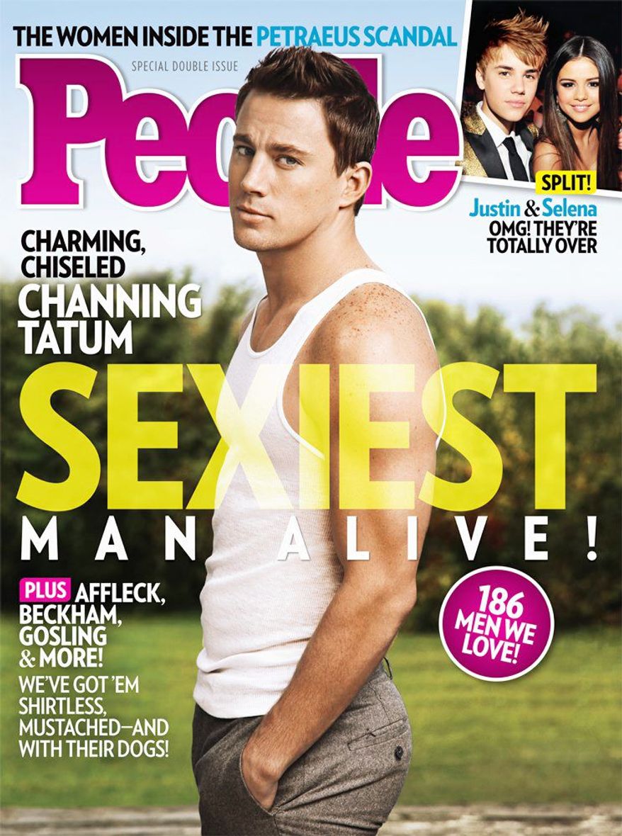This magazine cover image released Wednesday, Nov. 14, 2012, by People shows actor Channing Tatum on the cover of People's Sexiest Man Alive special double issue. (AP Photo/People)
