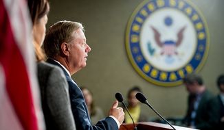 Lindsey Graham (R-S.C.) speaks at a press conference at the U.S. Capitol Building where he called for a Senate Armed Services Committee Hearing on the Benghazi attack, Washington, D.C., Wednesday, November 14, 2012. (Andrew Harnik/The Washington Times)