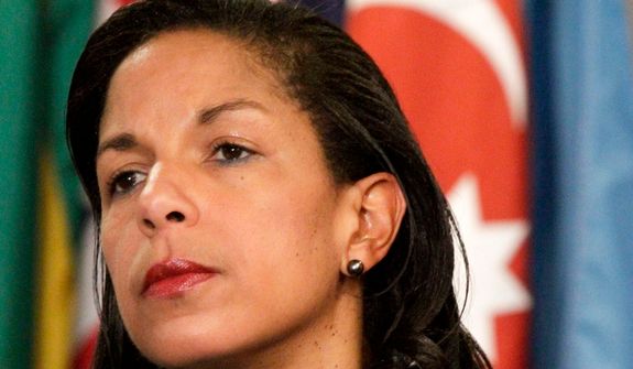 **FILE** Susan Rice, U.S. Ambassador to the United Nations, listens June 7, 2012, during a news conference at the U.N. (Associated Press)