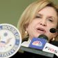 ** FILE ** Rep. Carolyn B. Maloney, New York Democrat, said Wednesday the Obama administration should promote contraception as a human right, domestically and throughout the world. (Associated Press)
