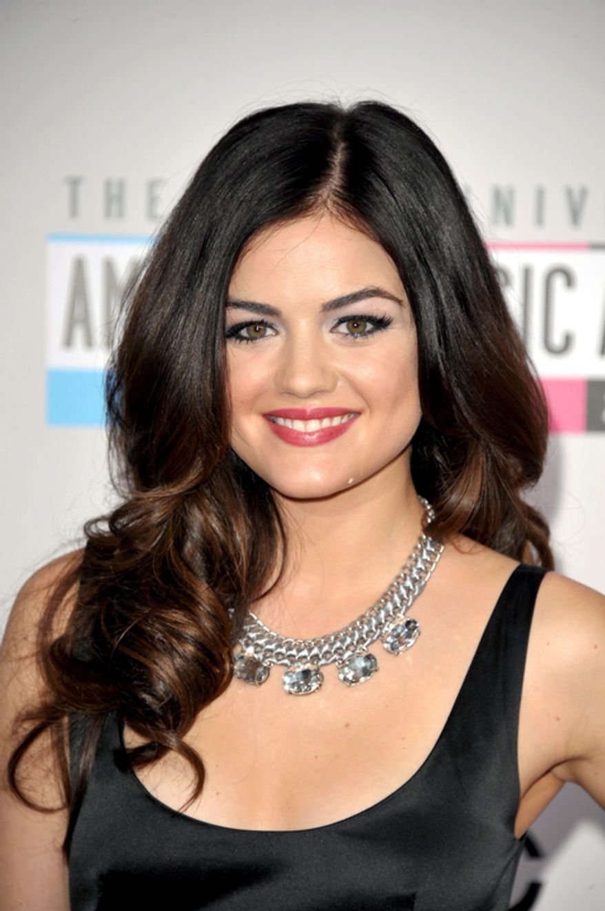 Lucy Hale arrives at the 40th Anniversary American Music Awards on Sunday, Nov. 18, 2012, in Los Angeles. (Photo by John Shearer/Invision/AP)