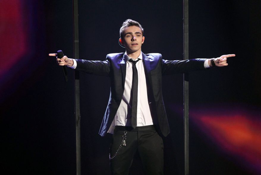 Nathan Sykes of The Wanted performs at the 40th Annual American Music Awards on Sunday, Nov. 18, 2012, in Los Angeles. (Photo by Matt Sayles/Invision/AP)