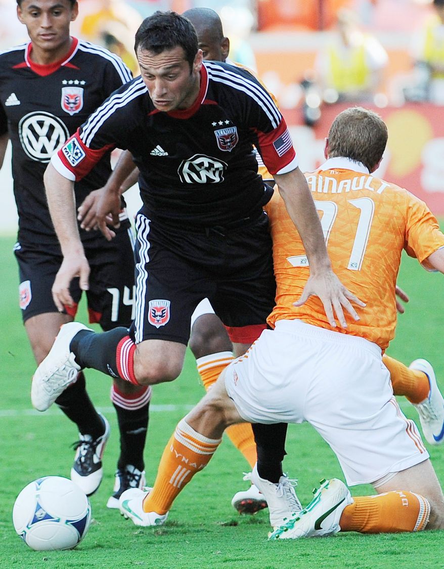 Signed as a transfer from Austrian club Rapid Vienna, forward Hamdi Salihi (left) scored just six goals in 22 games for D.C. United this season. (Associated Press)