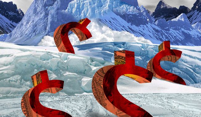 Illustration Fiscal Avalanche by Linas Garsys for The Washington Times