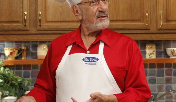 **FILE** Art Ginsburg, also known as Mr. Food, is shown Oct. 14, 2010, during rehearsal in Fort Lauderdale, Fla. (Associated Press)