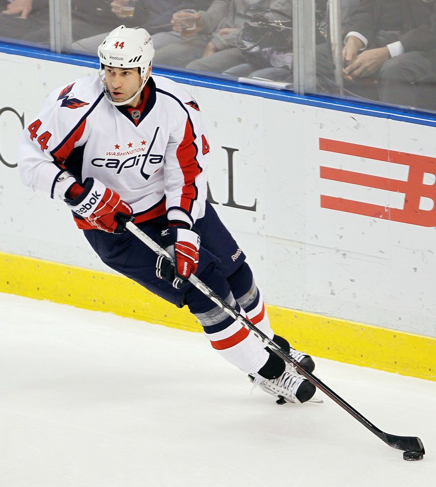 Capitals defenseman Roman Hamrlik, who entered the NHL 20 years ago, is experiencing his third work stoppage. (Associated Press)