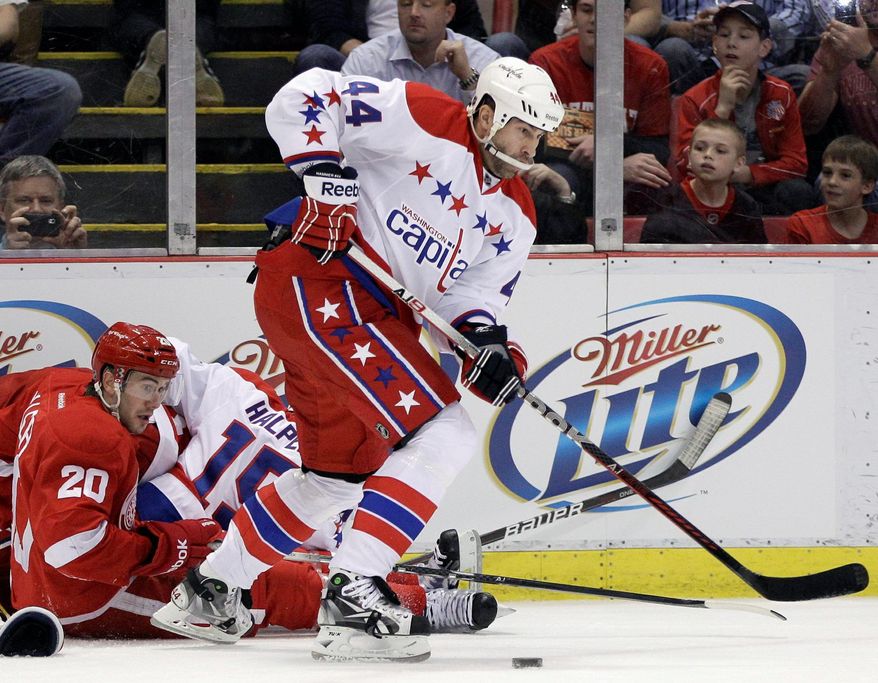 Capitals defenseman Roman Hamrlik, 38, knows he's in the twilight of his career, and money isn't the main issue. "It's more about winning the Cup with the Capitals," he said. "And hopefully I can still bring something to the table." (Associated Press)