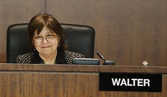 ** FILE ** Securities and Exchange Commissioner Elisse Walter takes part in a meeting of the SEC at its headquarters in Washington on Wednesday, Dec. 17, 2008. (AP Photo)
