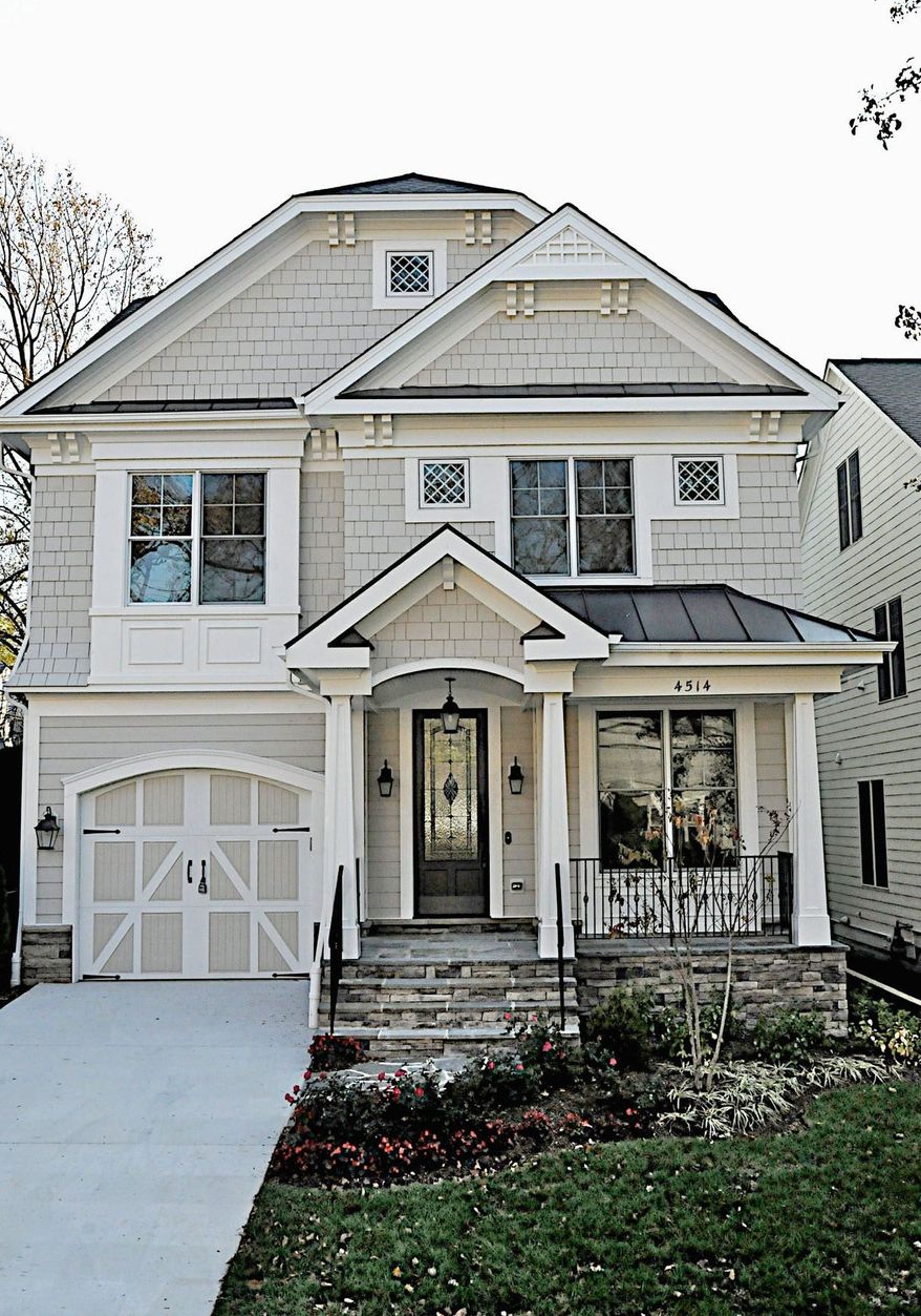 The home at 4514 Chestnut St. in Bethesda, newly built by Crescendo Builders, is on the market for $1,350,000. The home has a custom-designed wood front door and HardiPlank siding. It has five bedrooms, four full baths and a powder room.