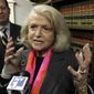 ** FILE ** This Oct. 18, 2012, file photo shows Edith Windsor interviewed at the offices of the New York Civil Liberties Union, in New York. The fight over gay marriage is shifting from the ballot box to the Supreme Court. Three weeks after voters in three states backed it, the justices meet Friday to decide whether they should deal sooner rather than later with the idea that the Constitution gives people the right to marry regardless of a couple&#39;s sexual orientation. (AP Photo/Richard Drew, File)