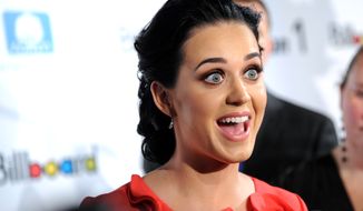 **FILE** Singer Katy Perry attends Billboard&#39;s Women in Music 2012 luncheon at Capitale in New York on Nov. 30, 2012. (Associated Press/Invision)