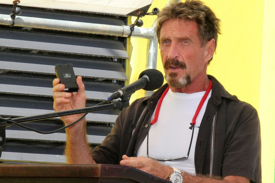 Since being named a “person of interest” by police in Belize in the killing of his neighbor, John McAfee been in hiding. He said Monday that he has left Belize and is still on the run, continuing to hide from police out of fear they want to kill him. (Ambergris Today via Associated Press)