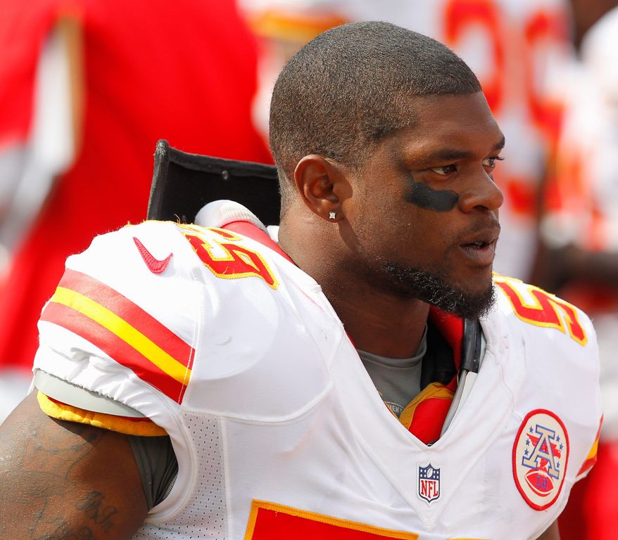 Jovan Belcher turned a gun on himself in front of Chiefs coach Romeo Crennel and general manager Scott Pioli on Saturday morning, shortly after murdering his girlfriend, who also was the mother of their 3-month-old daughter. Kansas City went on to claim an emotional victory over Carolina on Sunday. (Associated Press)