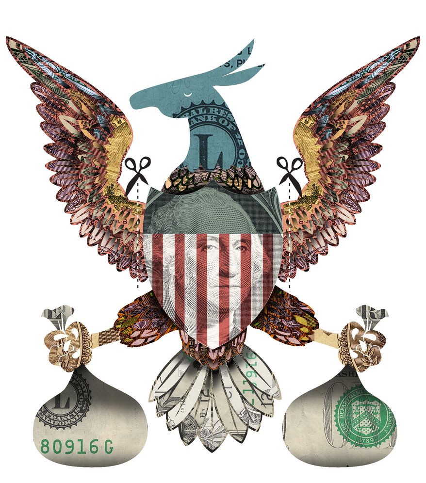 Illustration Democrats' Spending by Linas Garsys for The Washington Times