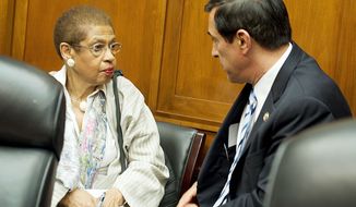 Rep. Darrell E. Issa, California Republican, and Democratic Delegate Eleanor Holmes Norton, the District’s nonvoting member of Congress, have been working for the past 18 months on a legislative route to D.C. budget autonomy. (Barbara L. Salisbury/The Washington Times)