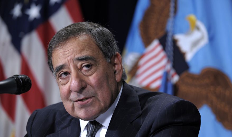 Defense Secretary Leon Panetta speaks during a joint news conference with Veterans Affairs Secretary Eric Shinseki at the Veterans Affairs Central Office in Washington on Dec. 6, 2012. (Associated Press)