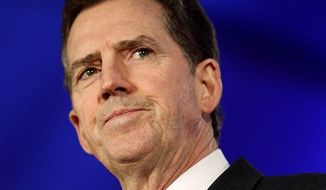 ** FILE ** In this June 17, 2011 photo, Sen. Jim DeMint, South Carolina Republican, speaks in New Orleans. DeMint announced Dec. 6, 2012, that he is resigning to take over at Heritage Foundation. (AP Photo/Patrick Semansky)