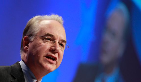 ** FILE ** Rep. Tom Price, Georgia Republican, speaks at the Conservative Political Action Conference (CPAC) in Washington on Feb. 11, 2011. (Associated Press)