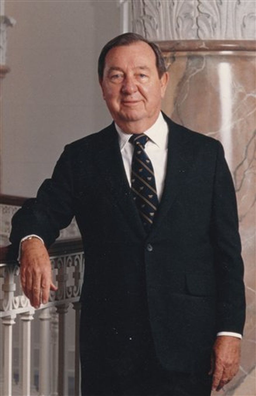 This image released by ABC7/WJLA-TV and News Channel 8, shows Joe Allbritton, founder of Allbrittion Communications. Allbritton, who became one of Washington's most influential men by building media and banking empires, died at the age of 87, on Wednesday, Dec. 12, 2012, at a hospital in Houston, where he lived. His holdings include eight television stations, including WJLA, the ABC affiliate in Washington whose call letters bear his initials. (AP Photo/ABC7/WJLA-TV and News Channel 8)