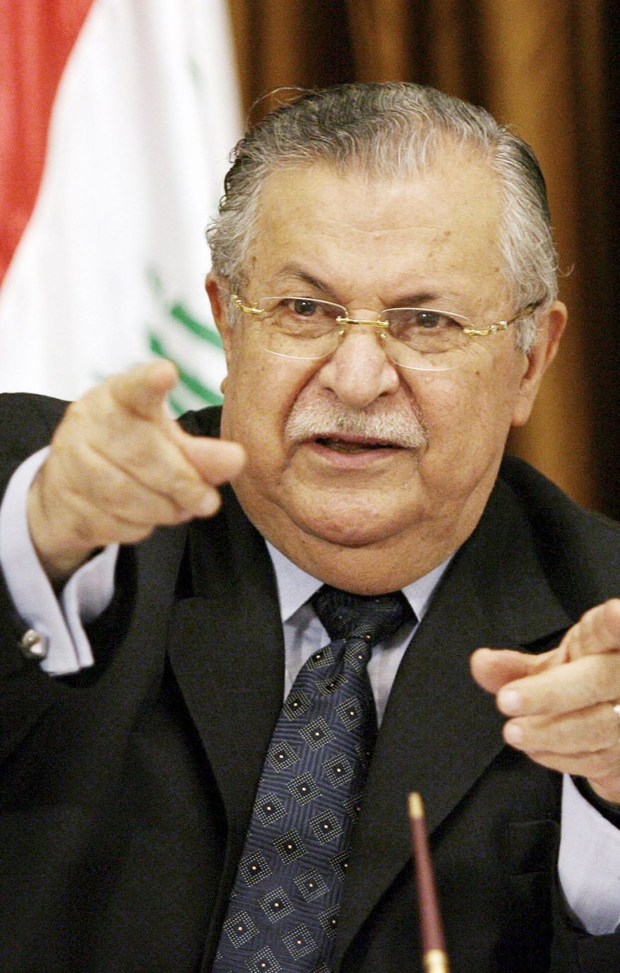 Iraqi President Jalal Talabani, who was hospitalized late Wednesday with what unofficially is being described as a stroke, will be taken to Germany for more treatment. (Associated Press)