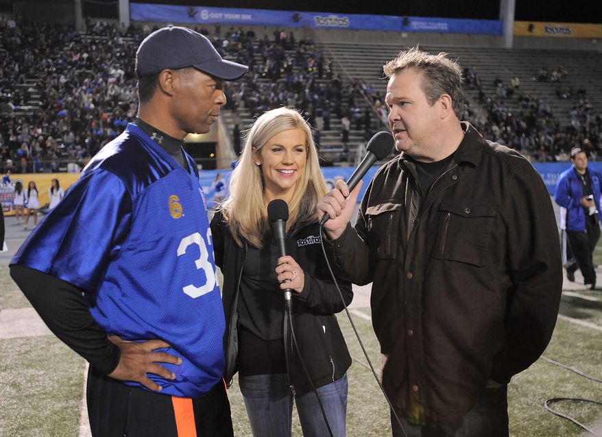 ESPN reporter Samantha Steele (center) married Vikings quarterback Christian Ponder. (Associated Press)