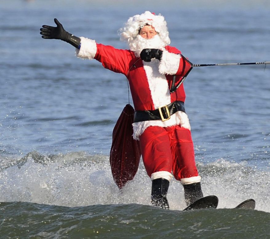 Holiday: Water-skiing Santa