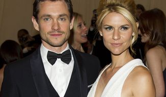 Actors Hugh Dancy and Claire Danes arrive at the Metropolitan Museum of Art Costume Institute&#39;s gala benefit in New York on Saturday, May 7, 2012. (AP Photo/Charles Sykes)