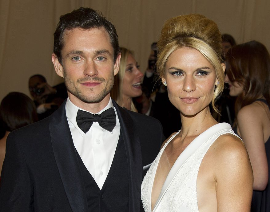 Actors Hugh Dancy and Claire Danes arrive at the Metropolitan Museum of Art Costume Institute's gala benefit in New York on Saturday, May 7, 2012. (AP Photo/Charles Sykes)