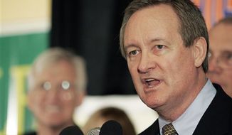 ** FILE ** In this Nov. 2, 2010 photo, U.S. Sen. Mike Crapo, Idaho Republican, gives his victory speech at the Republican Party election headquarters held at the Doubletree Riverside Hotel in Boise, Idaho. Authorities say Crapo has been arrested and charged with driving under the influence Sunday, Dec. 23, 2012 in a Washington, D.C. suburb. (AP Photo/Matt Cilley, File)