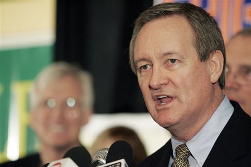 ** FILE ** In this Nov. 2, 2010 photo, U.S. Sen. Mike Crapo, Idaho Republican, gives his victory speech at the Republican Party election headquarters held at the Doubletree Riverside Hotel in Boise, Idaho. Authorities say Crapo has been arrested and charged with driving under the influence Sunday, Dec. 23, 2012 in a Washington, D.C. suburb. (AP Photo/Matt Cilley, File)