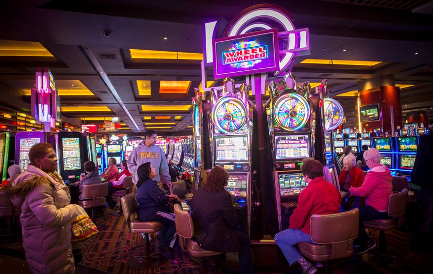 Crowds fill the Maryland Live! Casino in Hanover, Md., on Dec. 27, 2012, during lunch hour. The casino is now open 24 hours a day. (Rod Lamkey Jr./The Washington Times)