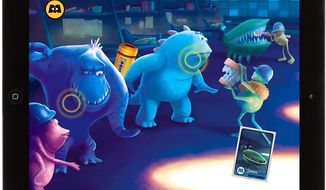 Monsters, Inc. Storybook Deluxe for the iPad features collectible Scare Cards and interactive hot spots on the full screen illustrations. 