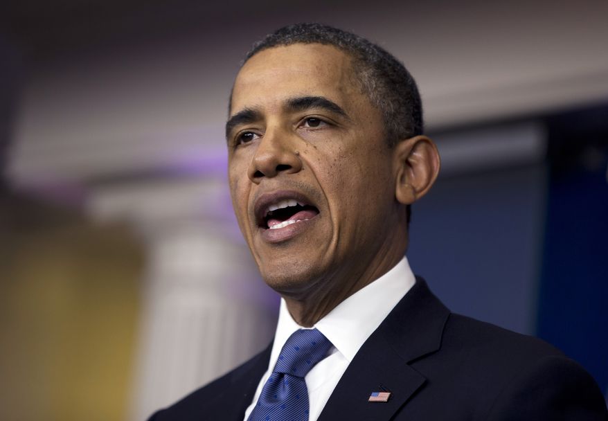 President Obama delivers a statement on the "fiscal cliff" negotiations with congressional leaders in the briefing room of the White House on Friday, Dec. 28, 2012, in Washington. The negotiations are a last-ditch effort to avoid across-the-board first-of-the-year tax increases and deep spending cuts. (AP Photo/Evan Vucci)