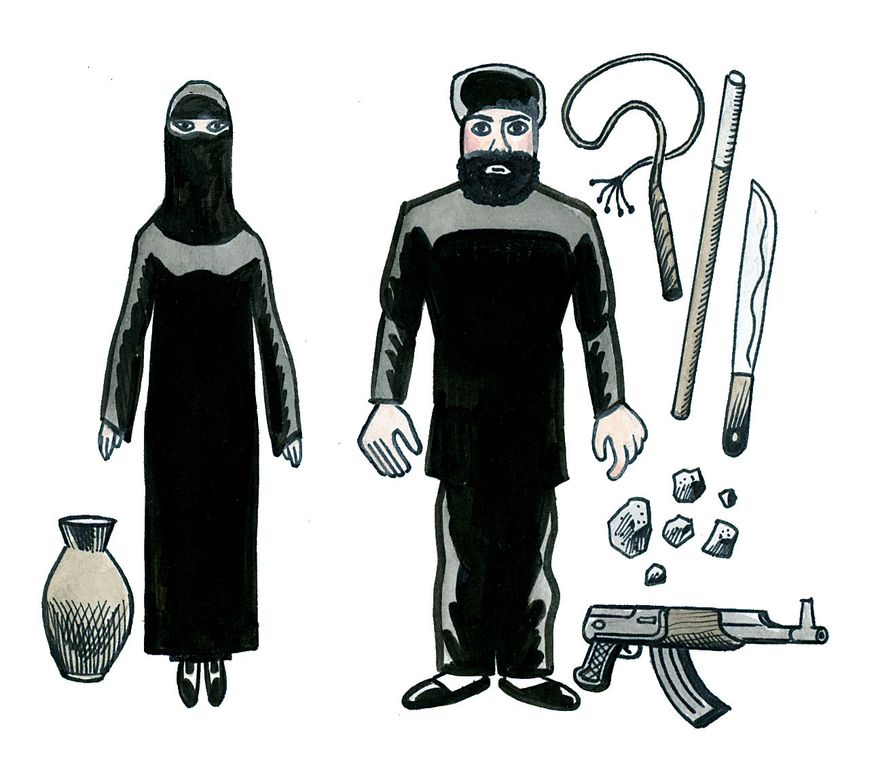 Illustration Hostage by Alexander Hunter for The Washington Times
