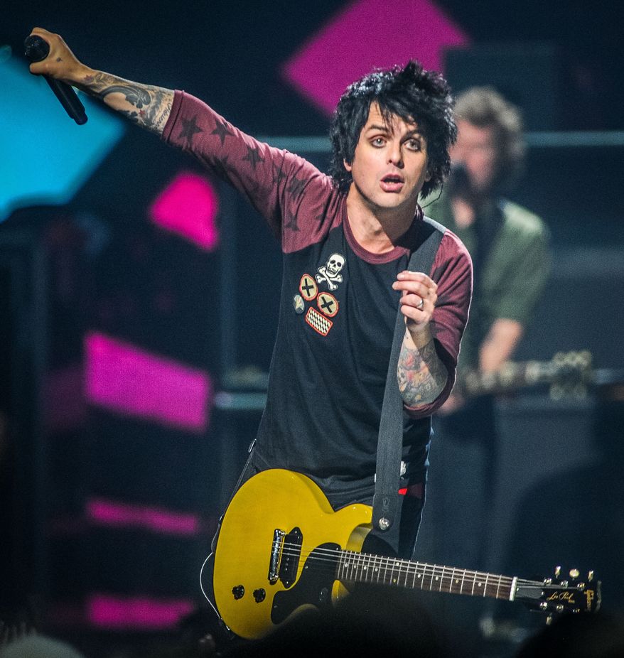 Billie Joe Armstrong of Green Day performs at the iHeart Radio Music Festival at the MGM Grand Arena in Las Vegas on Friday, Sept. 21, 2012. (Eric Reed/Invision/AP)