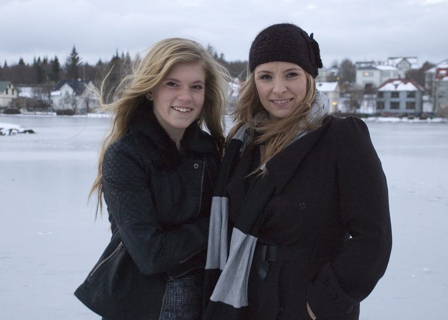 Blaer Bjarkardottir (left), 15, left, pictured with her mother, Bjork Eidsdottir, is bringing legal action against the Icelandic government to allow her to use her name, which is not on the list of 1,853 government-approved female names. (AP Photo/Anna Andersen)