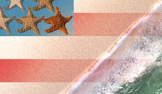Illustration Seashore by Greg Groesch for The Washington Times