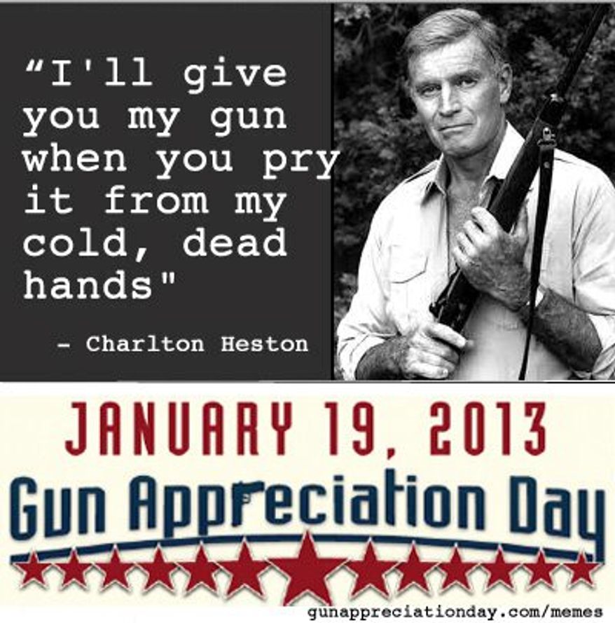 Just in time for the presidential inauguration, a coalition of interest groups have declared Jan. 19 to be "Gun Appreciation Day." (Political Media, Inc.)