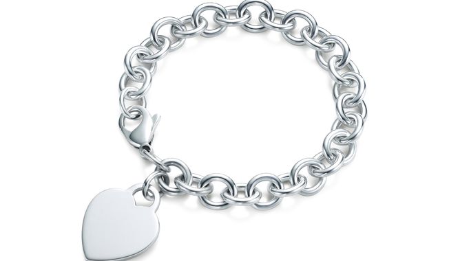 This image released by Tiffany&#x27;s shows a heart tag bracelet in sterling silver. (Associated Press/Tiffany&#x27;s)