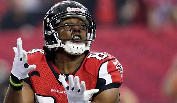 ** FILE ** Atlanta Falcons wide receiver Roddy White (84) prepares to catch a touchdown ball against the Seattle Seahawks during the first half of an NFC divisional playoff NFL football game Sunday, Jan. 13, 2013, in Atlanta. (AP Photo/Dave Martin)