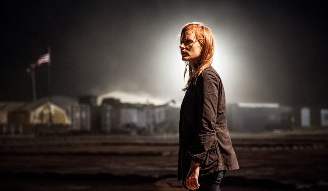 Jessica Chastain earned an Oscar nomination for best actress for her portrayal of a young, obsessed CIA operative driving the search for Osama bin Laden in Columbia Pictures&#x27; new thriller &quot;Zero Dark Thirty.&quot; (Columbia Pictures)