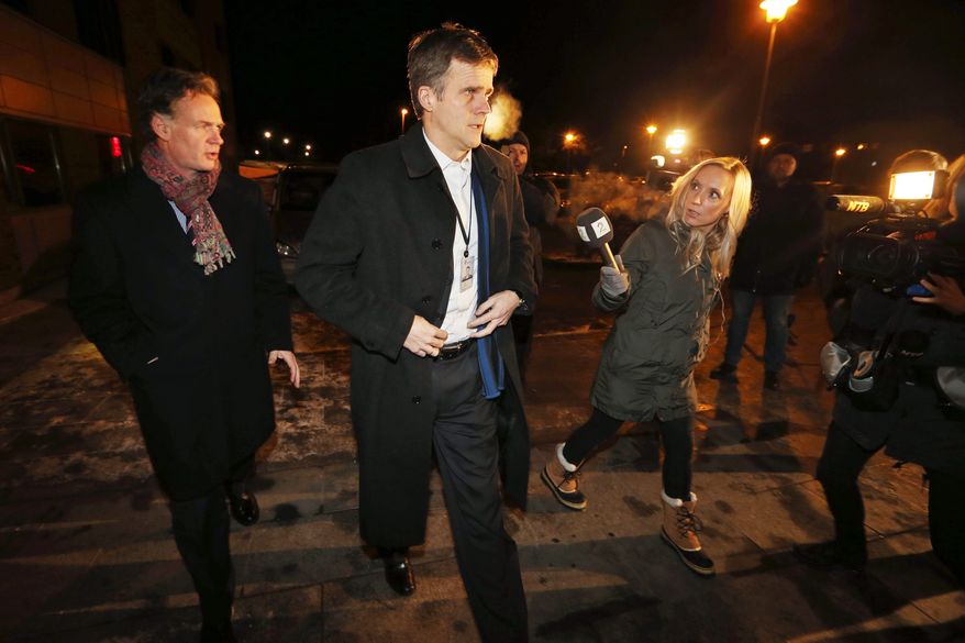 Statoil's chief executive officer, Helge Lund, arrives at the center in Bergen, Norway, set up for relatives of the hostages in Algeria. Algerian troops and helicopter gunships stormed the gas facility where Islamic extremists were holding foreign hostages on Thursday. (Associated Press)