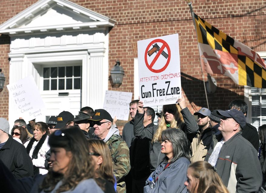 Gun control legislation that drew crowds of protesters to the Maryland State House in Annapolis in 2013 would be expanded under a package of bills introduced Wednesday in the General Assembly. (Associated Press/File)

