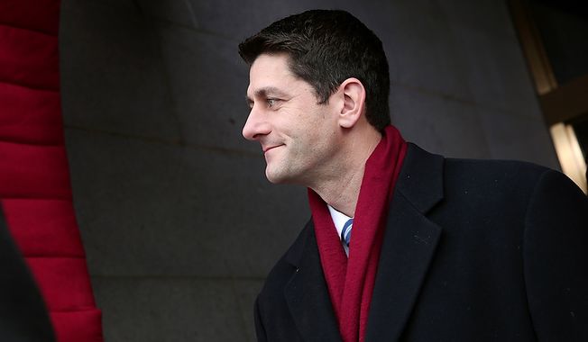 ** FILE ** Rep. Paul Ryan, Wisconsin Republican, arrives for the President Obama&#x27;s inauguration on the West Front of the U.S. Capitol on Monday, Jan. 21, 2013, in Washington. (Win McNamee/Getty Images, Pool)