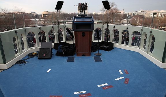 Placemarks are set for the Obama and Biden families before the presidential inauguration on the West Front of the U.S. Capitol January 21, 2013 in Washington, DC.   Barack Obama was re-elected for a second term as President of the United States.  (Photo by Win McNamee/Getty Images)