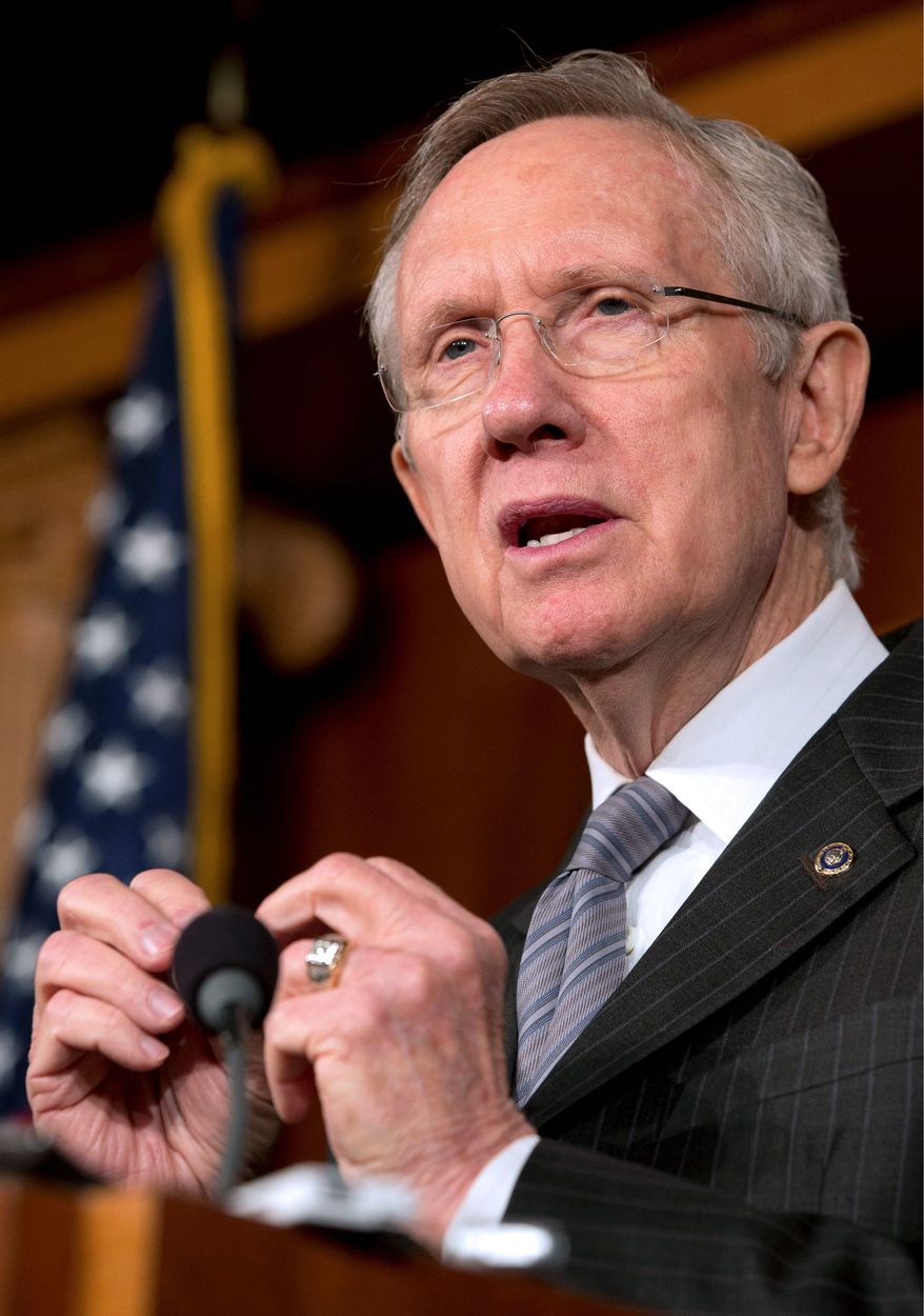 Associated Press
Senate Majority Leader Harry Reid said he expected to reach a deal on filibuster reforms within “the next 24 to 36 hours,” but the Nevada Democrat added that “if not, we’re going to move forward on what I think needs to be done.”
