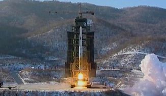 North Korea&#39;s Unha-3 rocket lifts off from the Sohae launching station in Tongchang-ri, North Korea, in this image made on Dec. 12, 2012, from video. (Associated Press/KRT via AP Video) ** FILE **