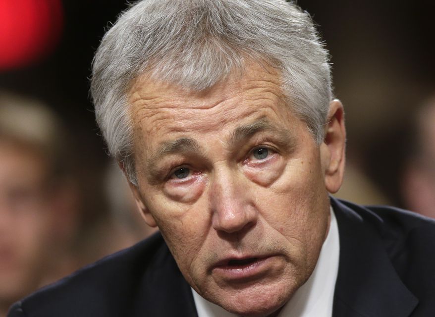 **FILE** Republican Chuck Hagel, President Obama&#39;s choice for defense secretary, testifies Jan. 31, 2013, before the Senate Armed Services Committee during his confirmation hearing on Capitol Hill. (Associated Press)