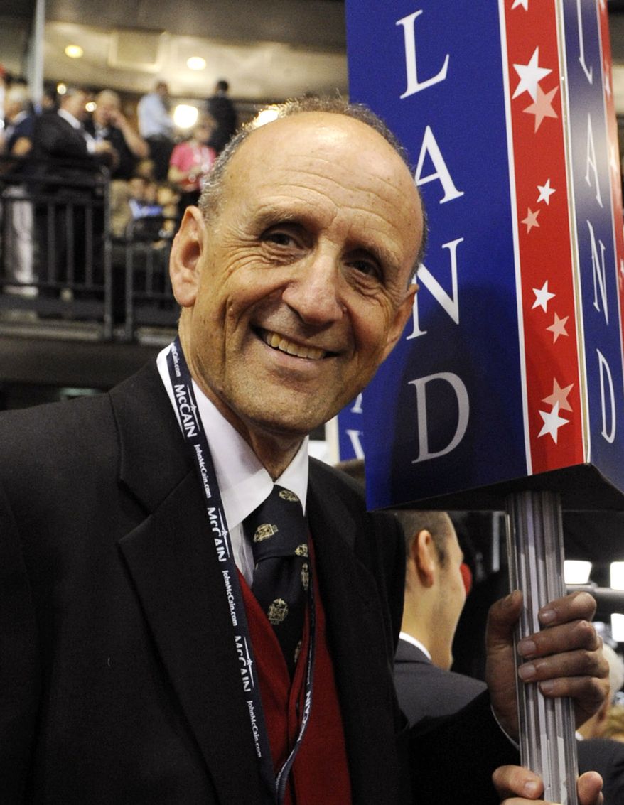 **FILE** Maryland delegate John R. Leopold stands on the floor of the Republican National Convention in St. Paul, Minn., on Sept. 1, 2008. (Associated Press)