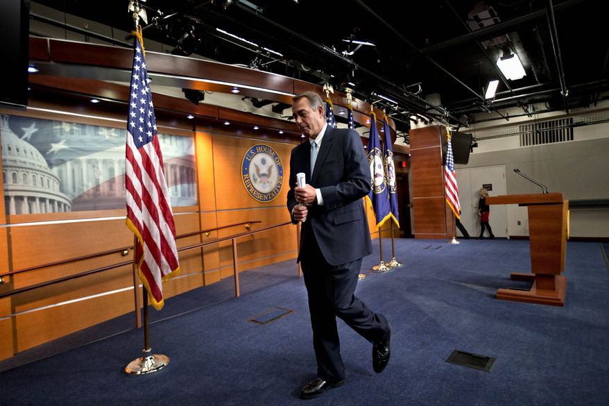 House Speaker John A. Boehner says the looming sequesters and resulting budget cuts would be like "taking a meat ax to our government." Eager to buy time and avoid economic pain, President Obama urged Congress to pass targeted measures. (Associated Press)